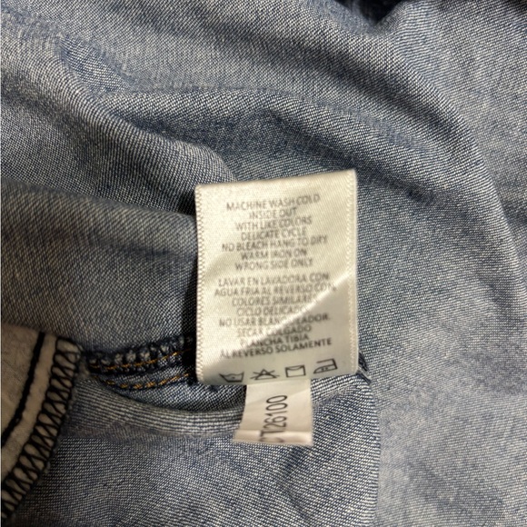 NWT-STETSON Embroidered Denim Shirt Dress | Size: M | Color: Blue - Picture 15 of 15